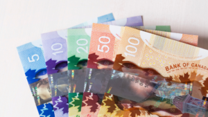 An image of 5 canadian bills